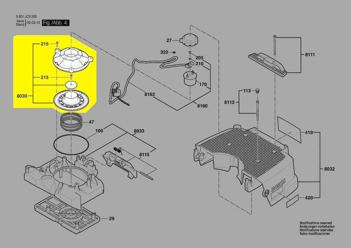 assiette nettoyage filtre réf. 1 607 000 F50 Bosch